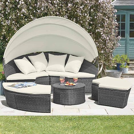 Garden Gear Rattan Daybed with Table - 180cm